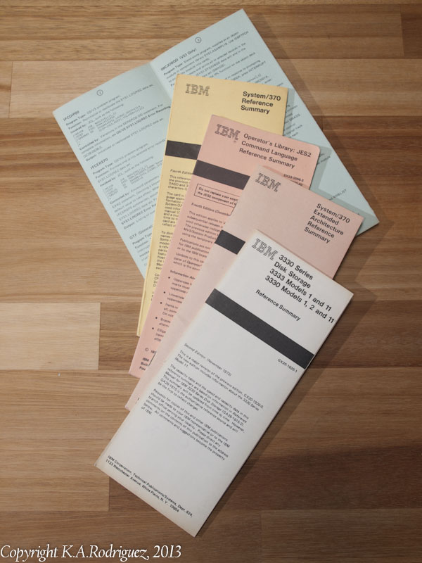 IBM System/370 Reference Cards.